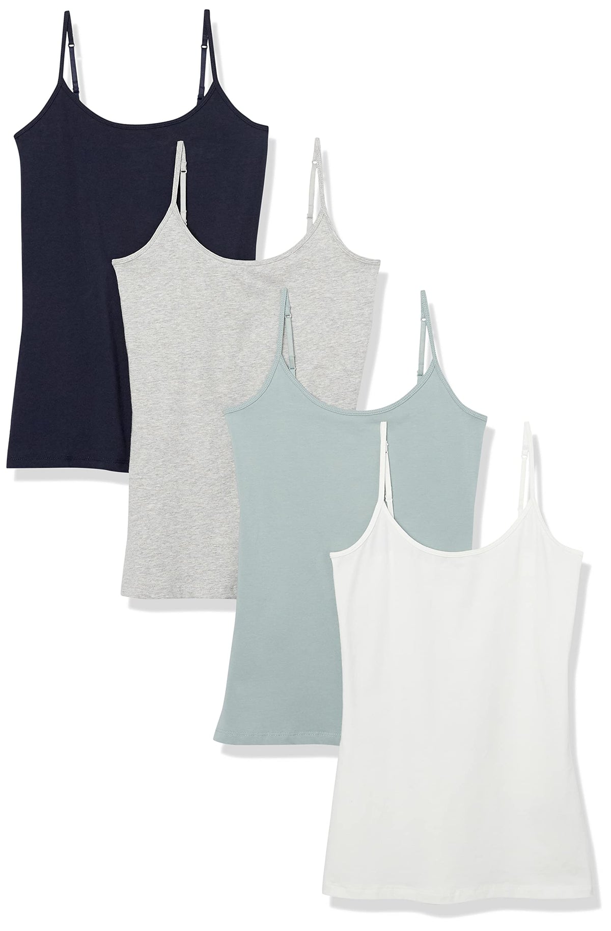 Amazon Essentials Women's Slim-Fit Camisole for Layering and Everyday Wear, Pack of 4 Jansha Store