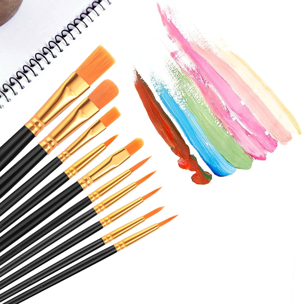 AROIC 10 Pcs Paint Brushes, Acrylic Oil Watercolor Painting Brush Set Jansha Store