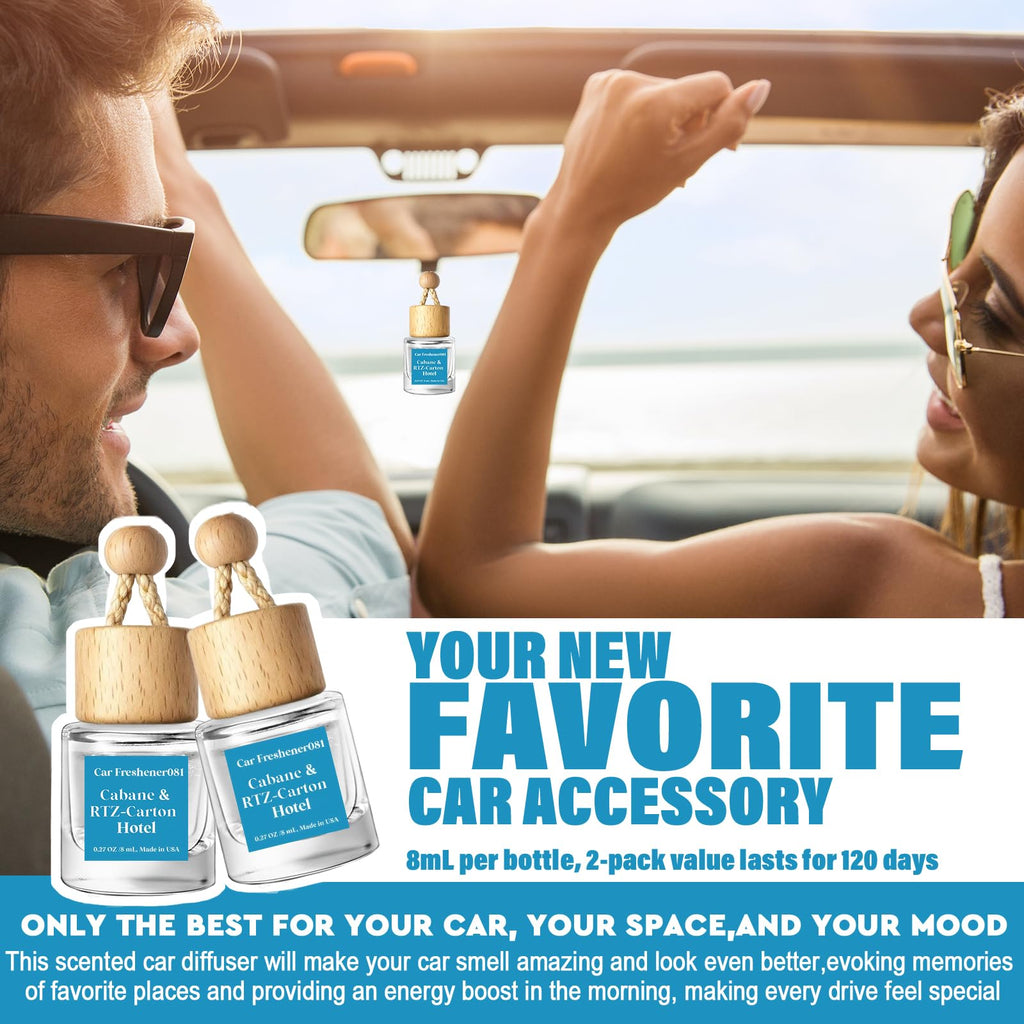 HoogaLife Car Air Freshener Diffuser 2 Pack Hanging Air Freshener Diffuser - Vanilla Cream Fragrance Oil Air D iffuser for Car, 45+ days Long Lasting Fragrance Made in USA C ar Air Fresheners (V54) Jansha Store