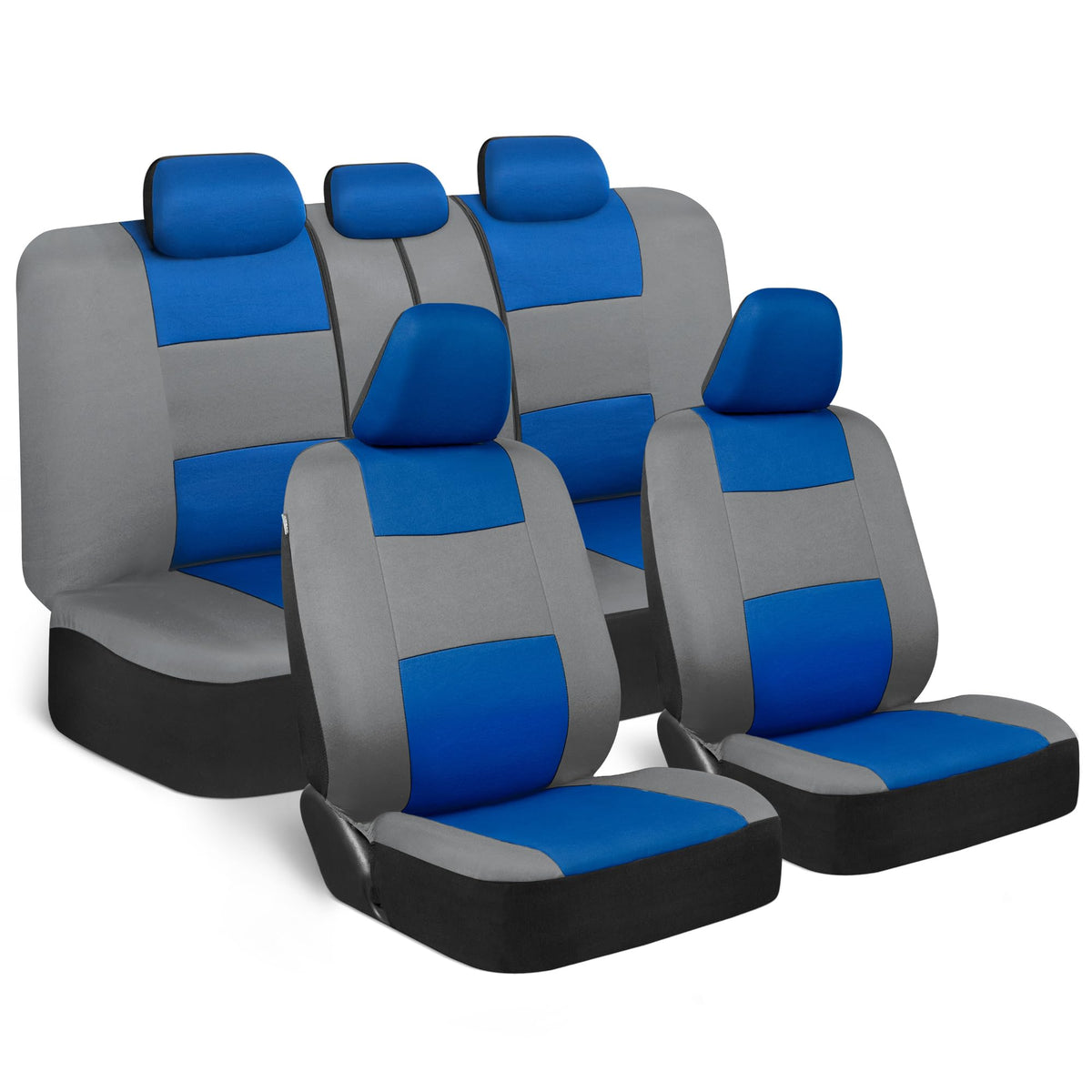 BDK PolyPro Car Seat Covers Full Set in Solid Black, Front and Rear Split Bench Seat Covers for Cars, Easy to Install Car Seats Cover Set and Accessories for Auto Trucks Van SUV - Solid Black Jansha Store