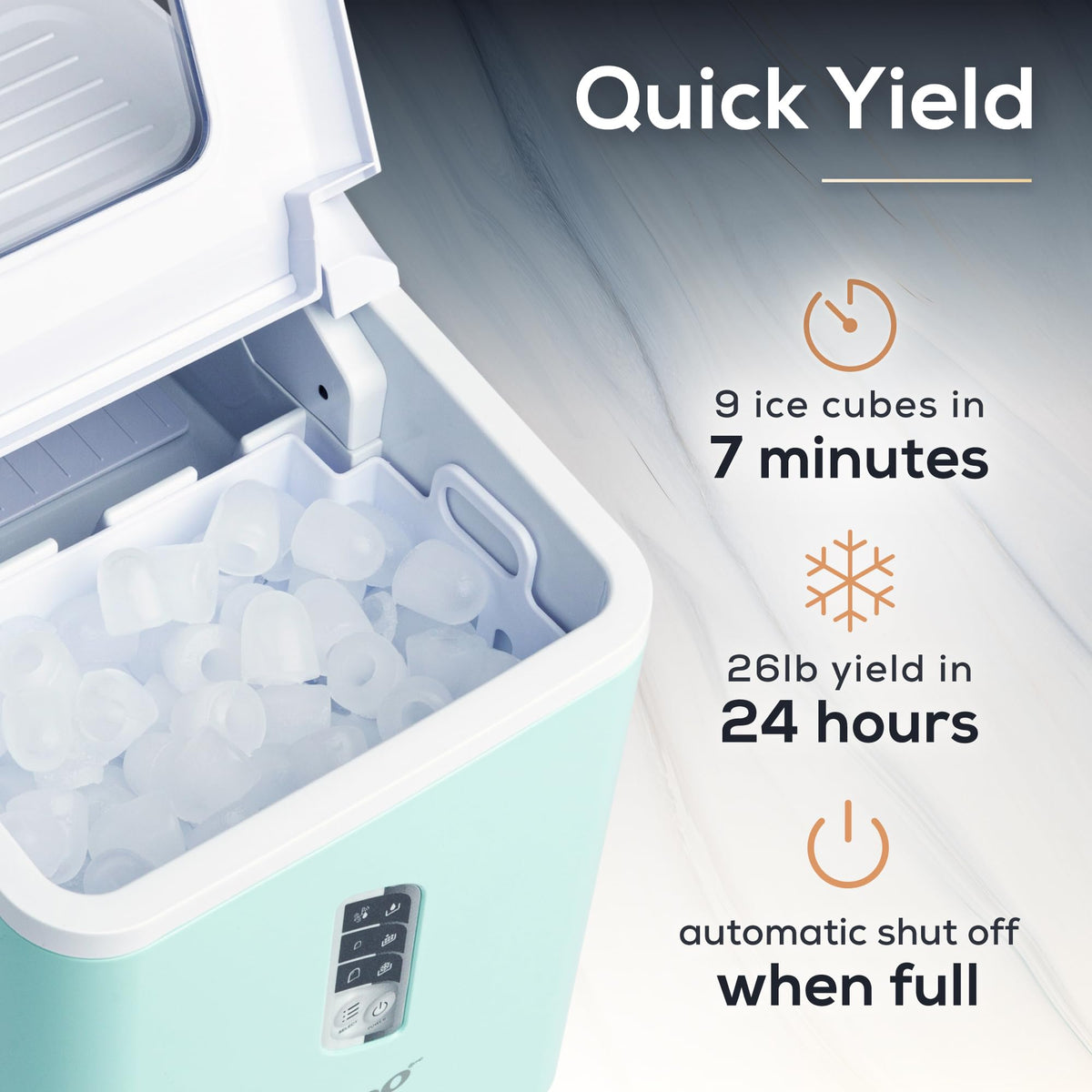 Igloo Portable Ice Maker with Scoop - Ice Maker with LED Control Panel & 1.5 Quart Water Tank - Stainless Ice Cube Maker Produces 26 Lbs. of Ice in 24 Hours with 9 Large or Small Cubes in 7 Minutes Jansha Store
