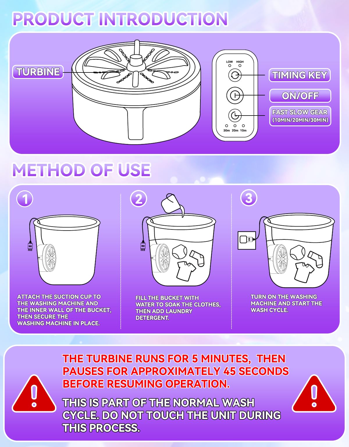 USB Portable Washing Machine | For Clothes & Dishes, Travel, Dorms, RVs Jansha Store