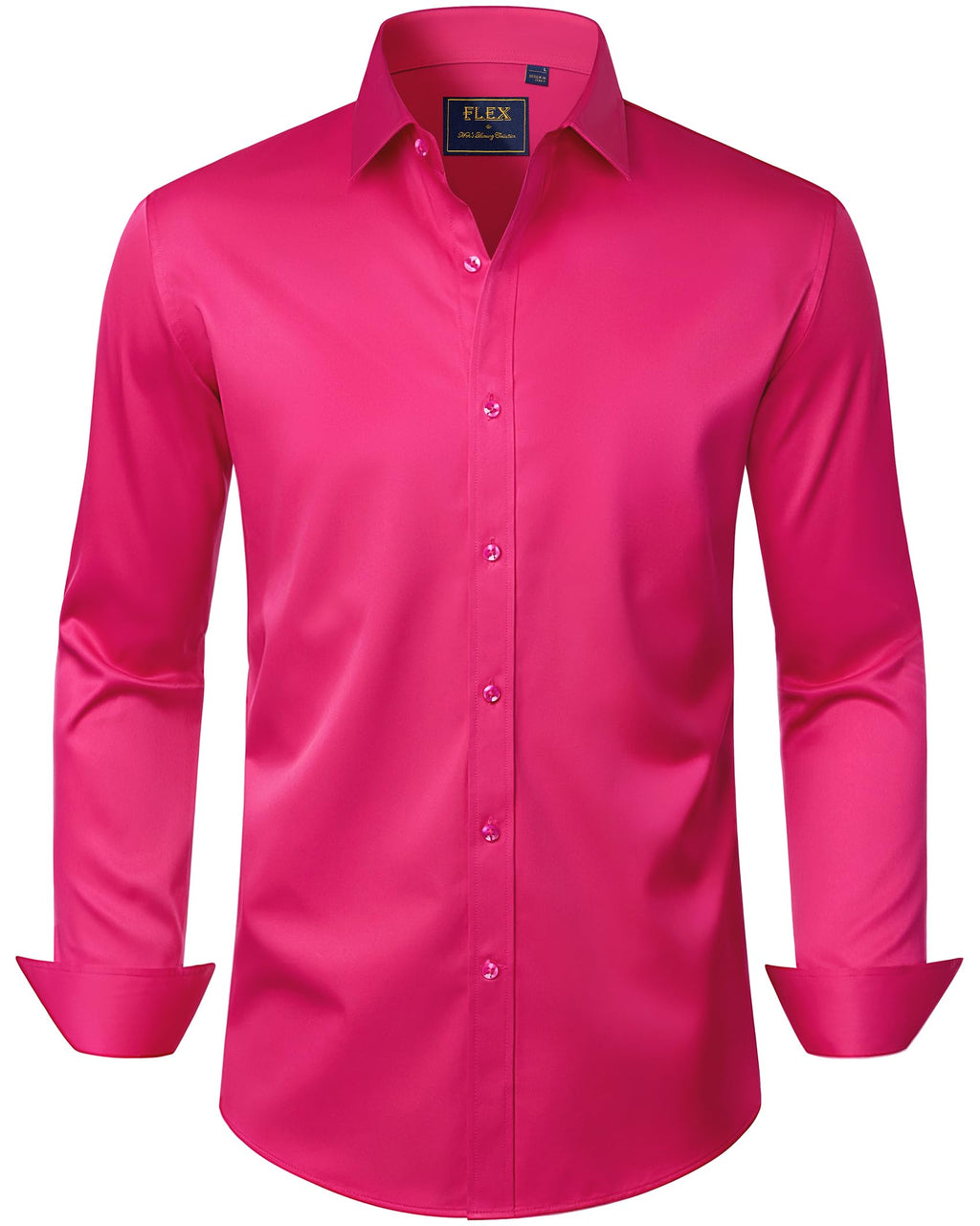 J.VER Men's Dress Shirts Solid Long Sleeve Stretch Wrinkle-Free Formal Shirt Business Casual Button Down Shirts Jansha Store
