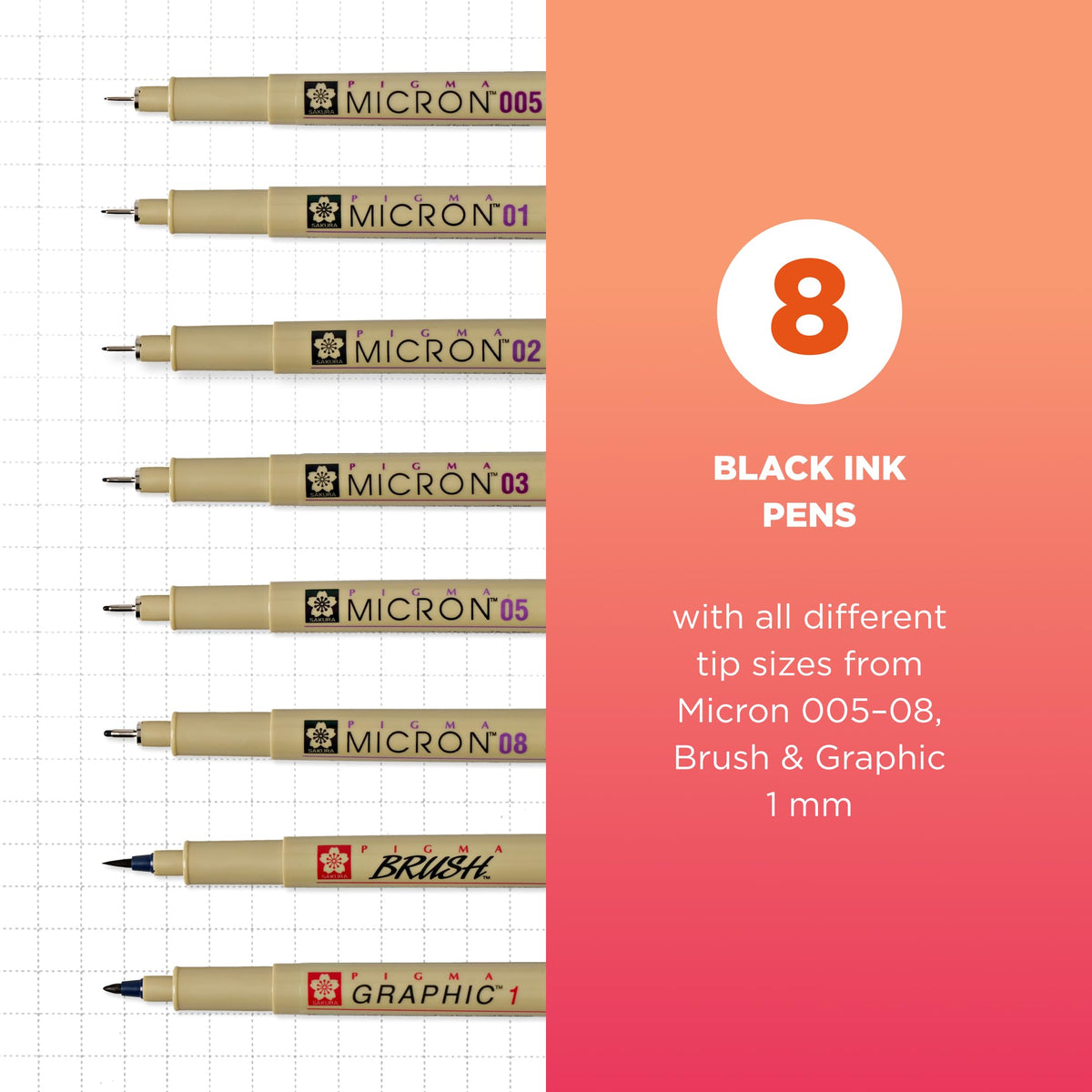 Sakura Pigma Micron Fineliner Pens, Black, Classroom Set, 72 Pack Jansha Store