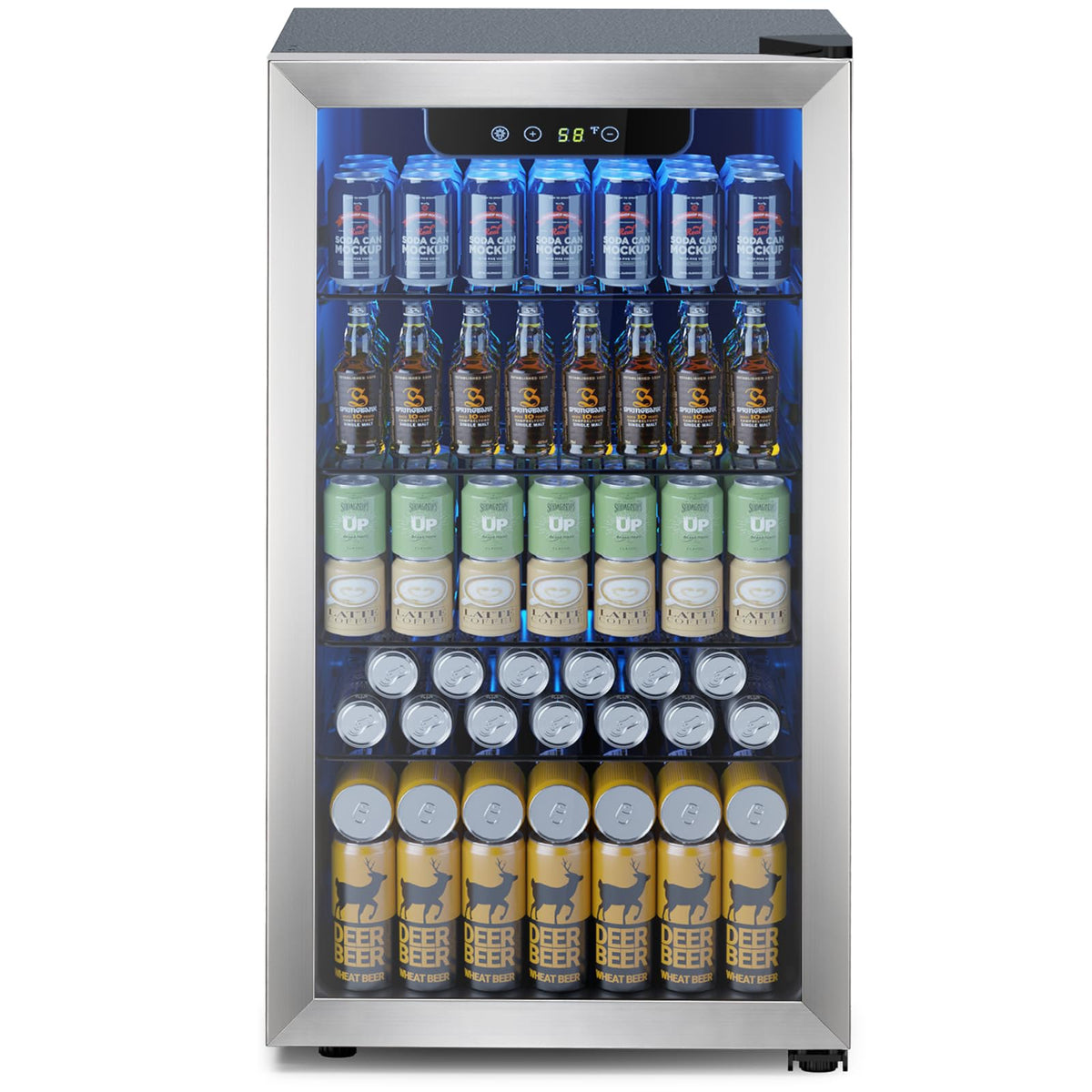 Electactic Mini Fridge 130 Can Beverage Refrigerator Cooler, 3.2 Cu.Ft Drink Fridge for Soda Wine Beer, Adjustable Temperature Control for Home Office, Black Jansha Store