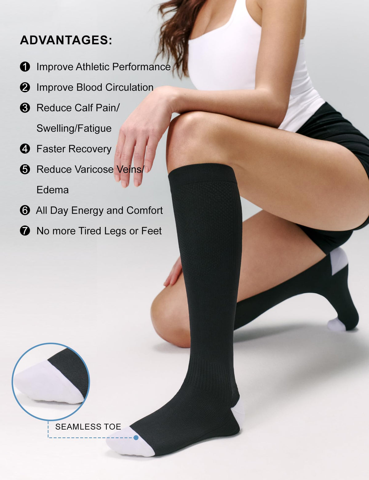 FITRELL 3 Pairs Compression Socks for Women and Men 20-30mmHg-Circulation Support Socks Jansha Store
