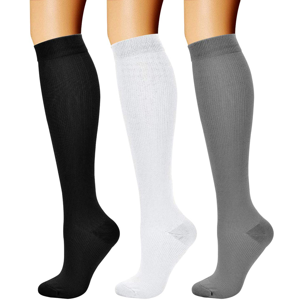 CHARMKING Compression Socks for Women & Men Circulation (3 Pairs) 15-20 mmHg is Best Support for Athletic Running Cycling Jansha Store