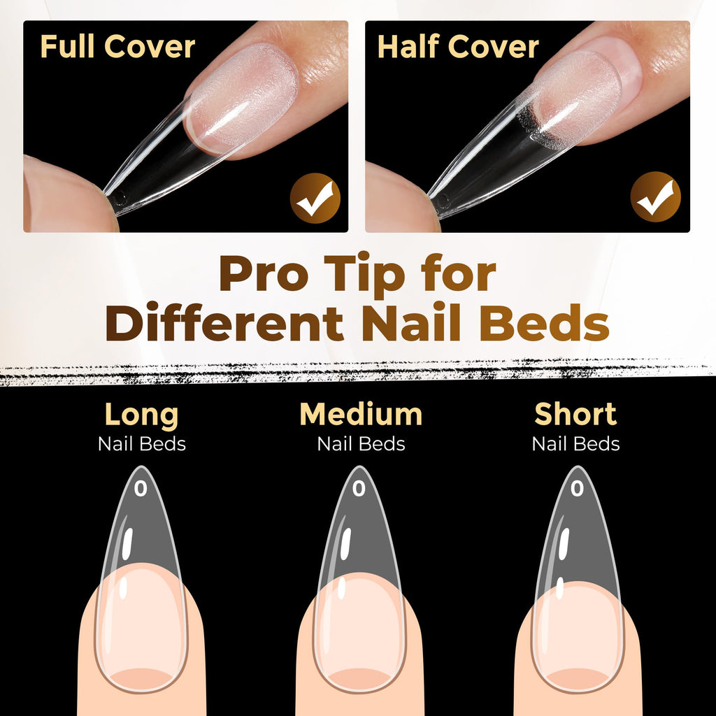 UNA GELLA Short Almond Nail Tips 504PCS Short Fake Nails Soft Press Ons Jansha Store