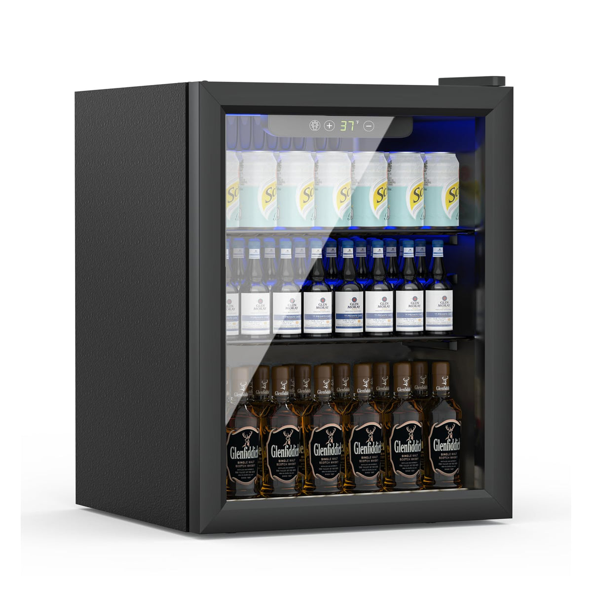 Erivess 24 Can Mini Fridge, 0.6 Cu.ft Beverage Refrigerator Cooler, Black Jansha Store