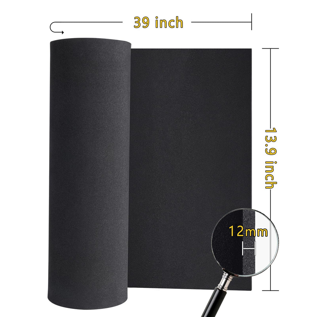 3-Pack 2mm Thick Black Eva Foam Cosplay Sheets roll, 13.5" x 49" Premium eva Craft Foam for Cosplay Costume by MEARCOOH Jansha Store