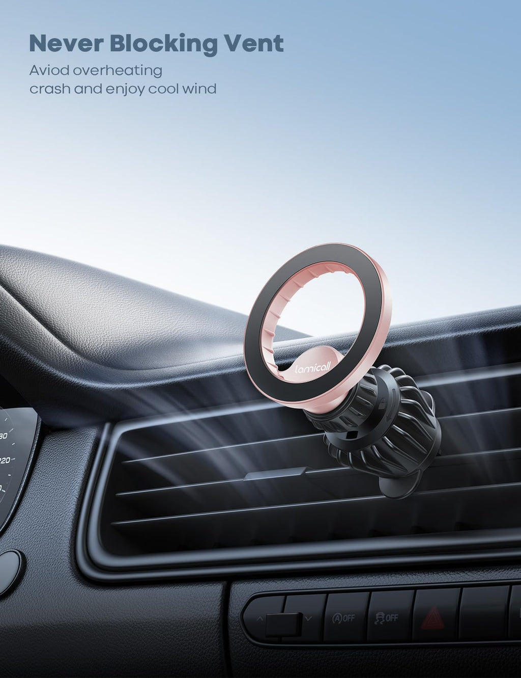 Lamicall for MagSafe Car Mount Vent 20 Super Magnets Accessories for iPhone Jansha Store