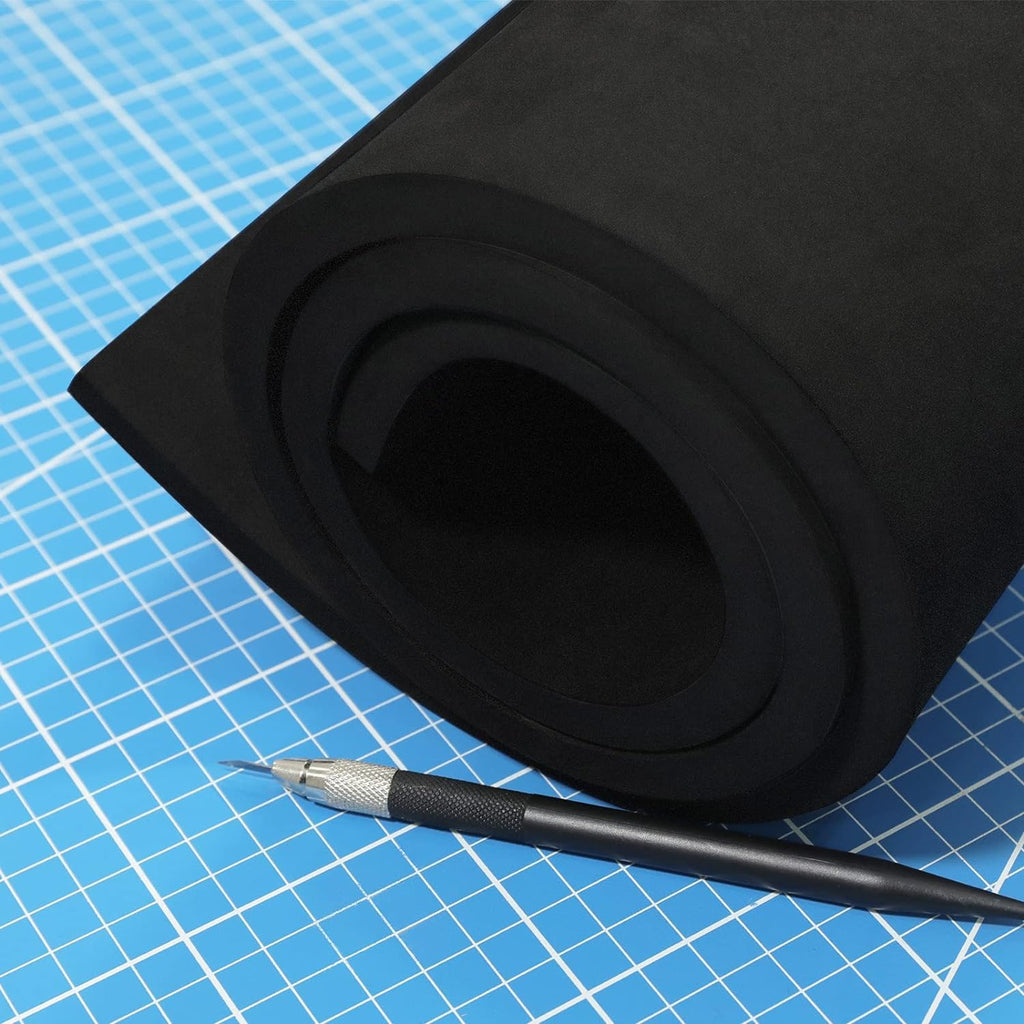 3-Pack 2mm Thick Black Eva Foam Cosplay Sheets roll, 13.5" x 49" Premium eva Craft Foam for Cosplay Costume by MEARCOOH Jansha Store