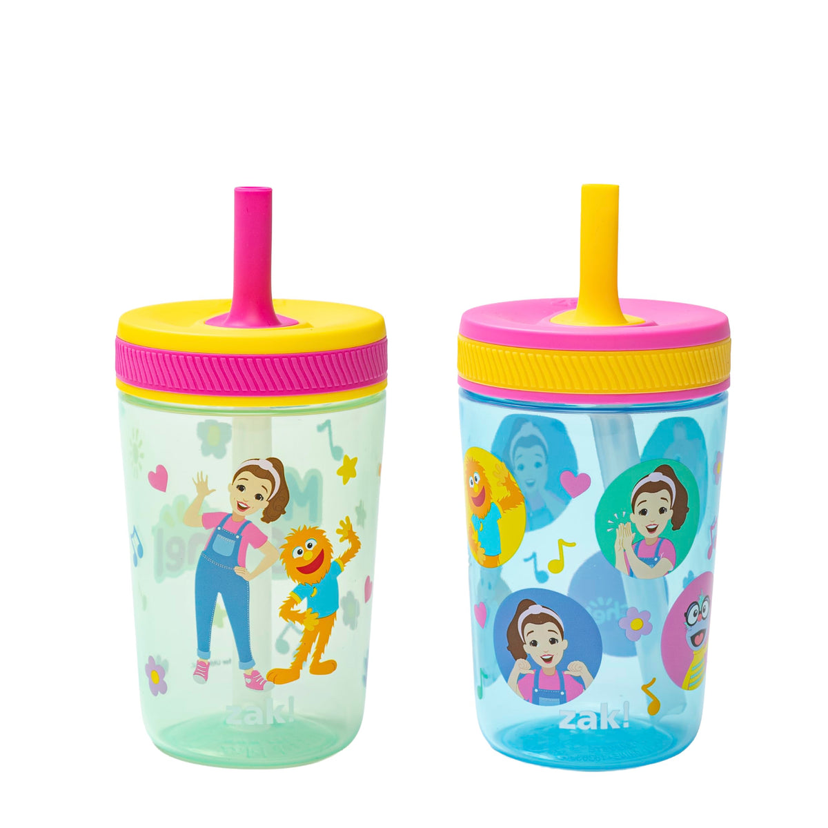 Zak Designs Blippi Kelso Toddler Cups For Travel or At Home, 2-Count Durable Plastic Sippy Cups With Leak-Proof Design is Perfect For Kids (Blippi), 15 Ounces (Pack of 12) Jansha Store