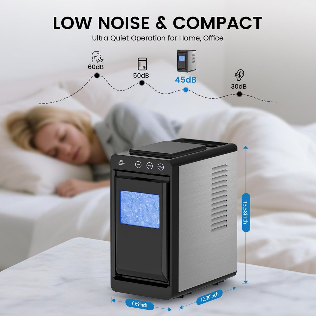COWSAR Nugget Countertop Ice Maker, Automatic Ice Dispenser, 33 lbs/Day Chewable Pellet Ice Machine with Self-Cleaning & Measured Dispensing, Portable Ice Maker for Home, Kitchen, Office Jansha Store