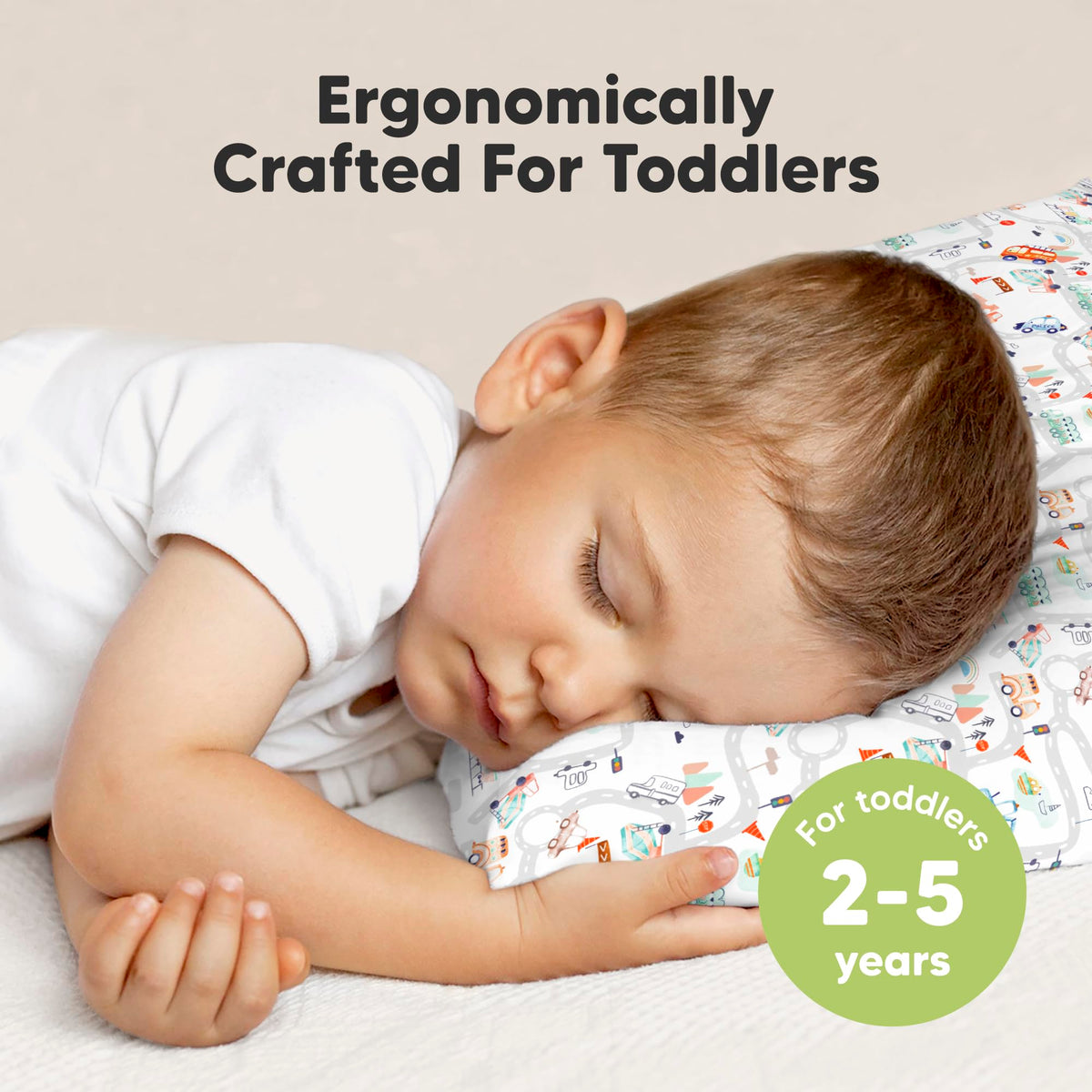 Toddler Pillow with Pillowcase, 13x18 My Little Dreamy Pillow (Flora Vale) Jansha Store