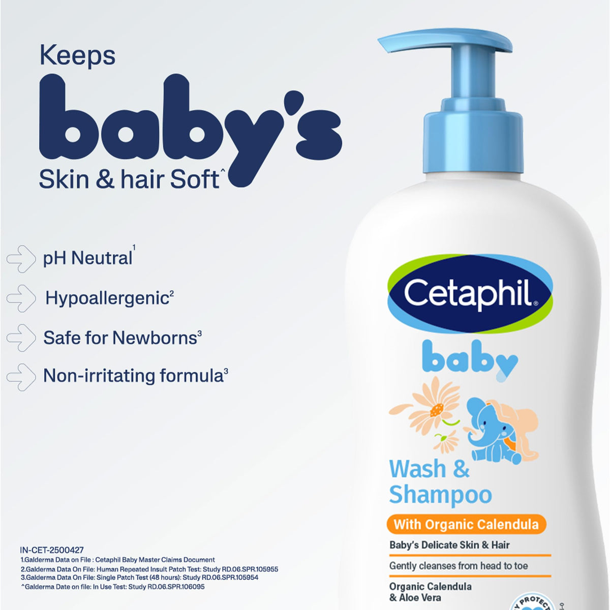 Cetaphil Baby Wash & Shampoo + Lotion, Sensitive Skin, 13.5oz, 2ct Jansha Store