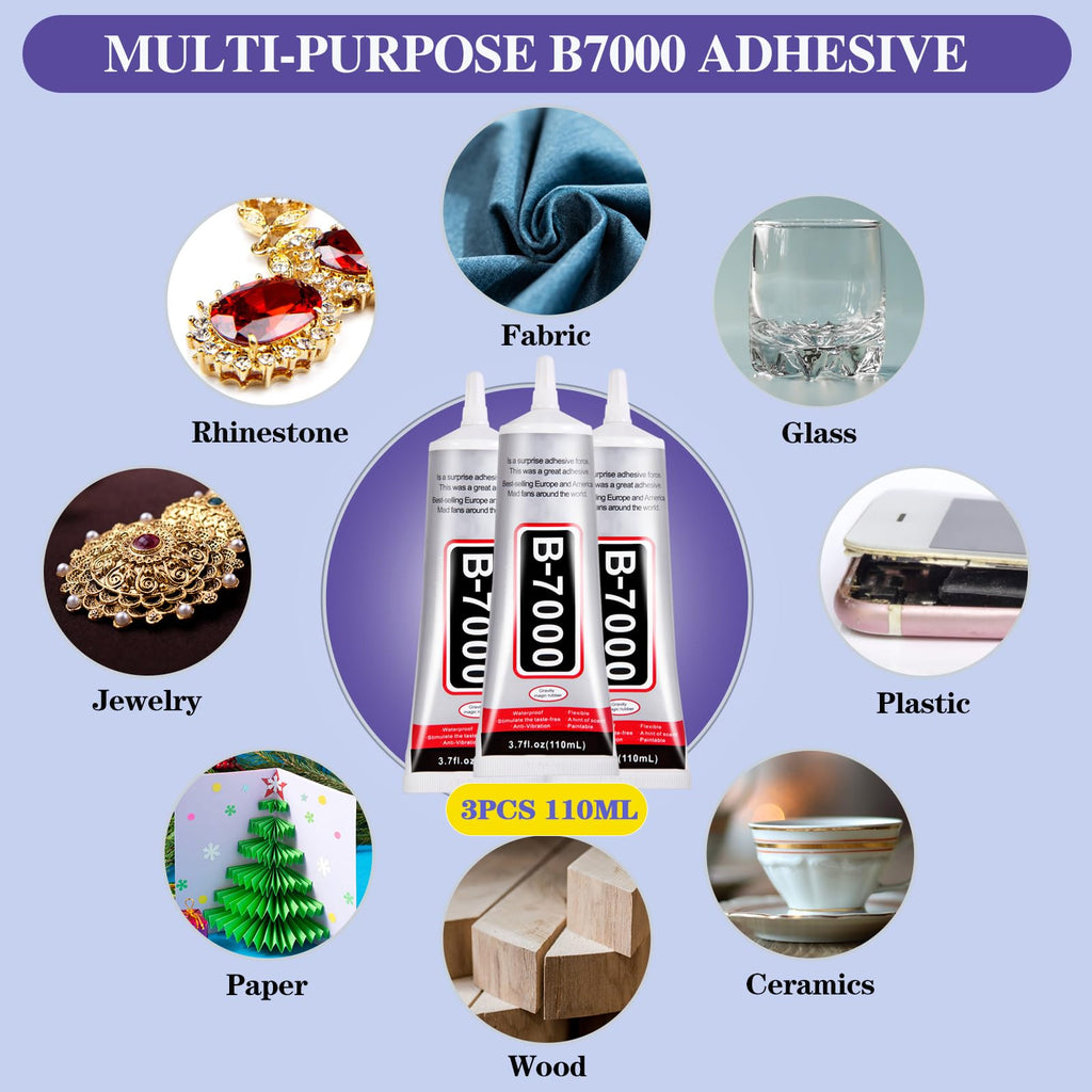 B7000 Jewelry Glue for Making, FITTDYHE 1PCS 50ML/1.69 fl oz Clear Adhesive for Rhinestone, Fabric, Multipurpose Super B-7000 for Phone Repair, Nail Art, Wood, Glass, Charms Jansha Store