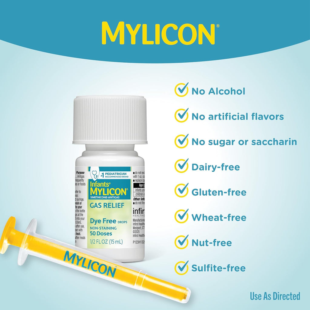 MYLICON Gas Relief Drops for Infants & Babies, Dye Free Formula, 0.5 Fl Oz. Jansha Store