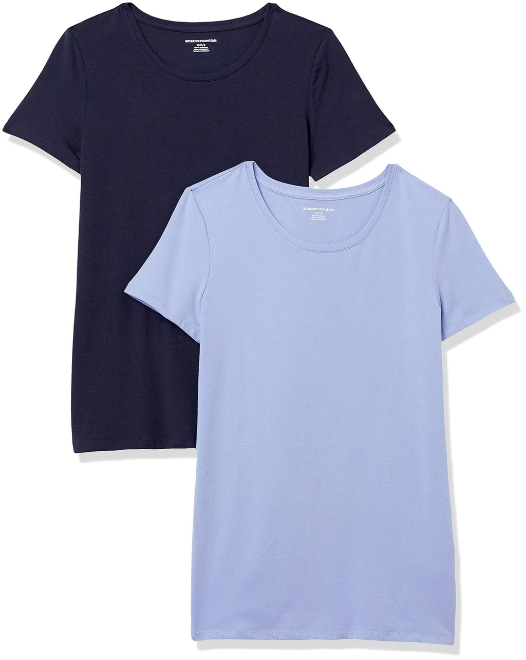 Amazon Essentials Women's Regular-Fit Short-Sleeve T-Shirt (V-Neck or Crewneck), Cotton Modal Blend, Pack of 2 Jansha Store