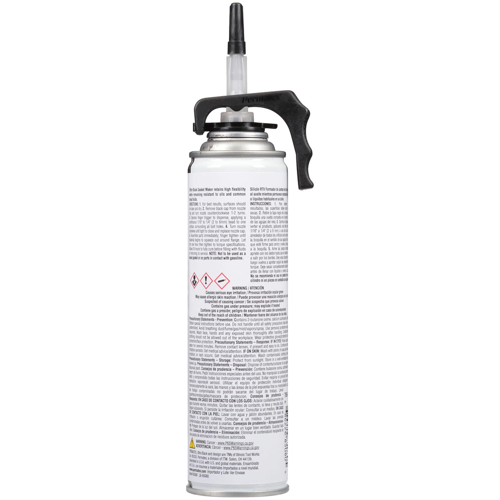 Permatex 82180 Ultra Black Maximum Oil Resistance RTV Silicone Gasket Maker, Sensor Safe and Non-Corrosive, for High Flex and Oil Resistant Applications 3 oz Jansha Store