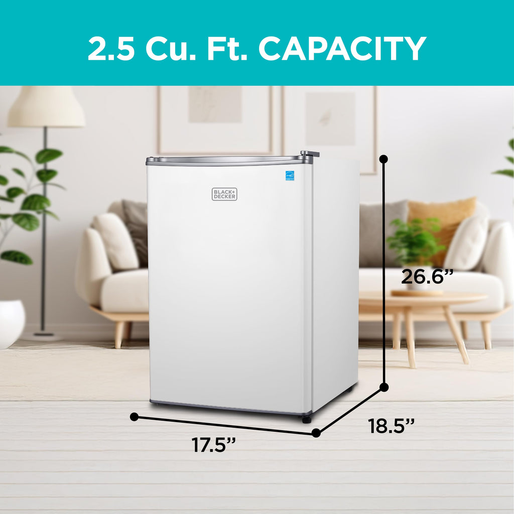 BLACK+DECKER 2.5 Cu. Ft. Compact Refrigerator, Energy Star, BCRK25B, Black Jansha Store