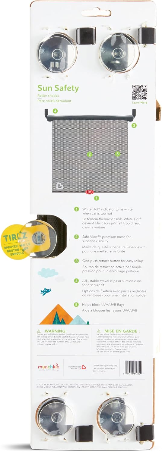Munchkin Brica Sun Safety Car Window Shade for Baby, 2 Pack, Black Jansha Store