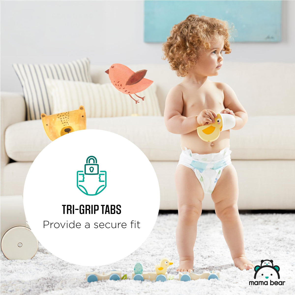 Amazon Brand - Mama Bear Gentle Touch Baby Diapers, Size 5, 27+ lb, Leak Protection, 12 Hours Protection, Wetness Indicator, Hypoallergenic, 132 Count (4 packs of 33) Jansha Store