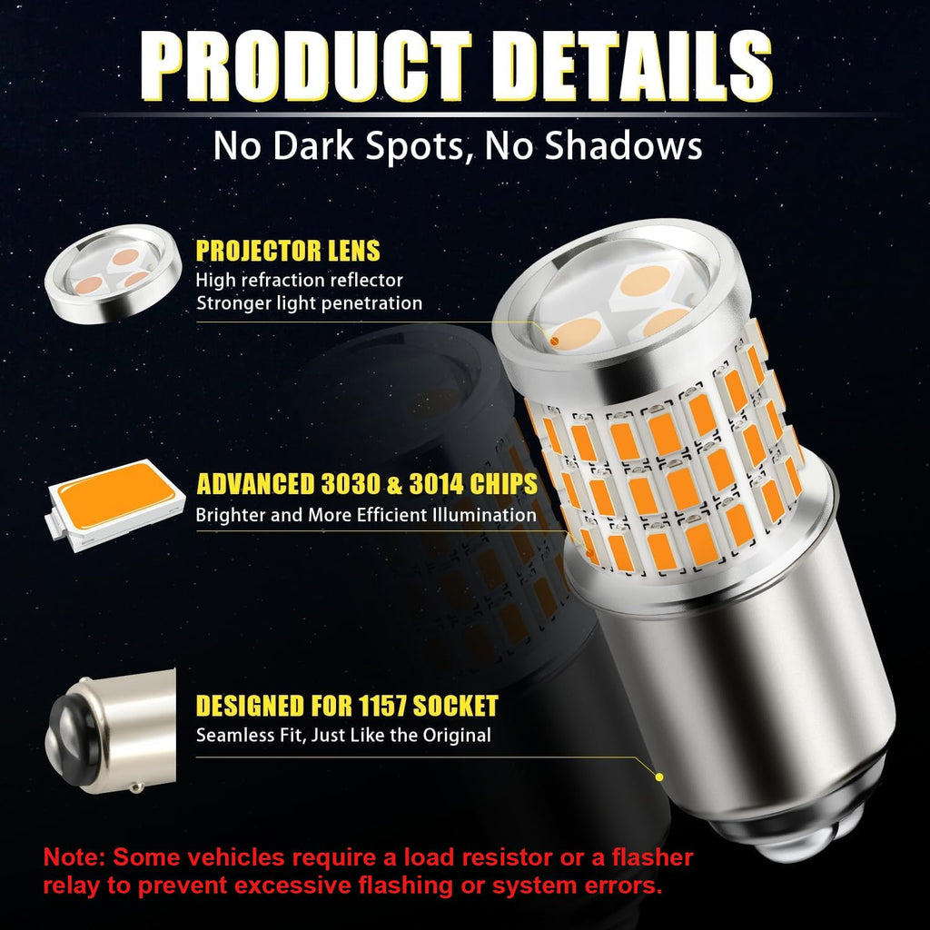 iBrightstar 3157 LED Bulb White, 4157 3156 LED Reverse Light Bulbs Super Bright for Tail Brake Lights Backup Lights Turn Signal Lights, 2 Pack Jansha Store