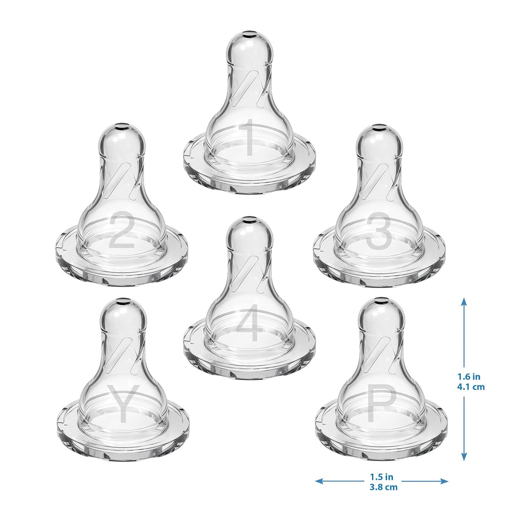Dr. Brown’s Narrow Level 2 Medium Flow Nipple, 3m+, 6-Pack Jansha Store