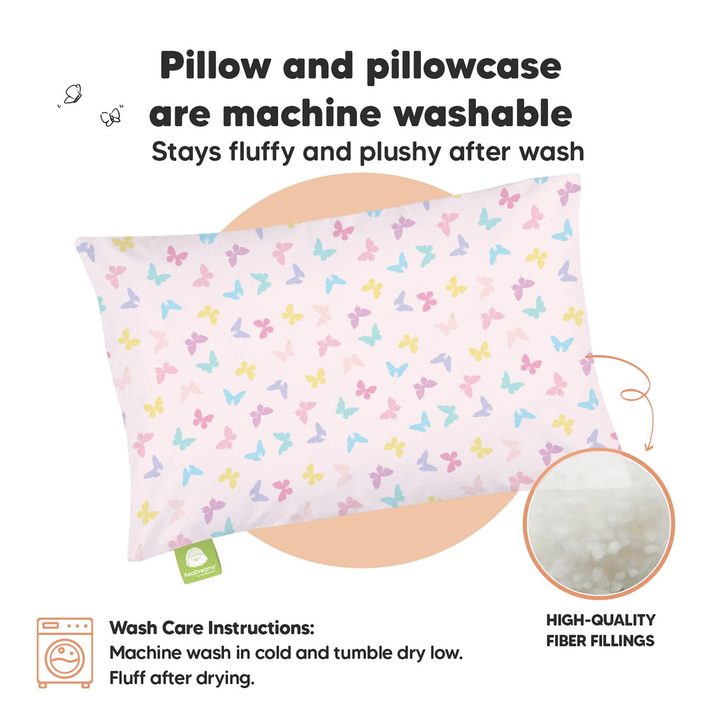 Toddler Pillow with Pillowcase, 13x18 My Little Dreamy Pillow (Flora Vale) Jansha Store