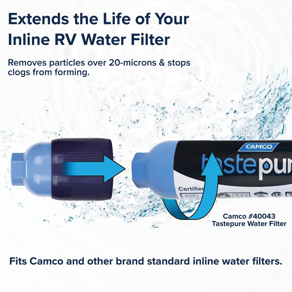 Camco Tastepure RV Water Filter - GAC & KDF Filtration - Made in the USA Jansha Store