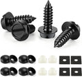 LivTee Rustproof License Plate Screws for Securing License Plates Frames and Covers on Cars and Trucks, 4 Sets Premium Stainless Steel Self Tapping Mounting Bolts (Black Zinc Plated) Jansha Store