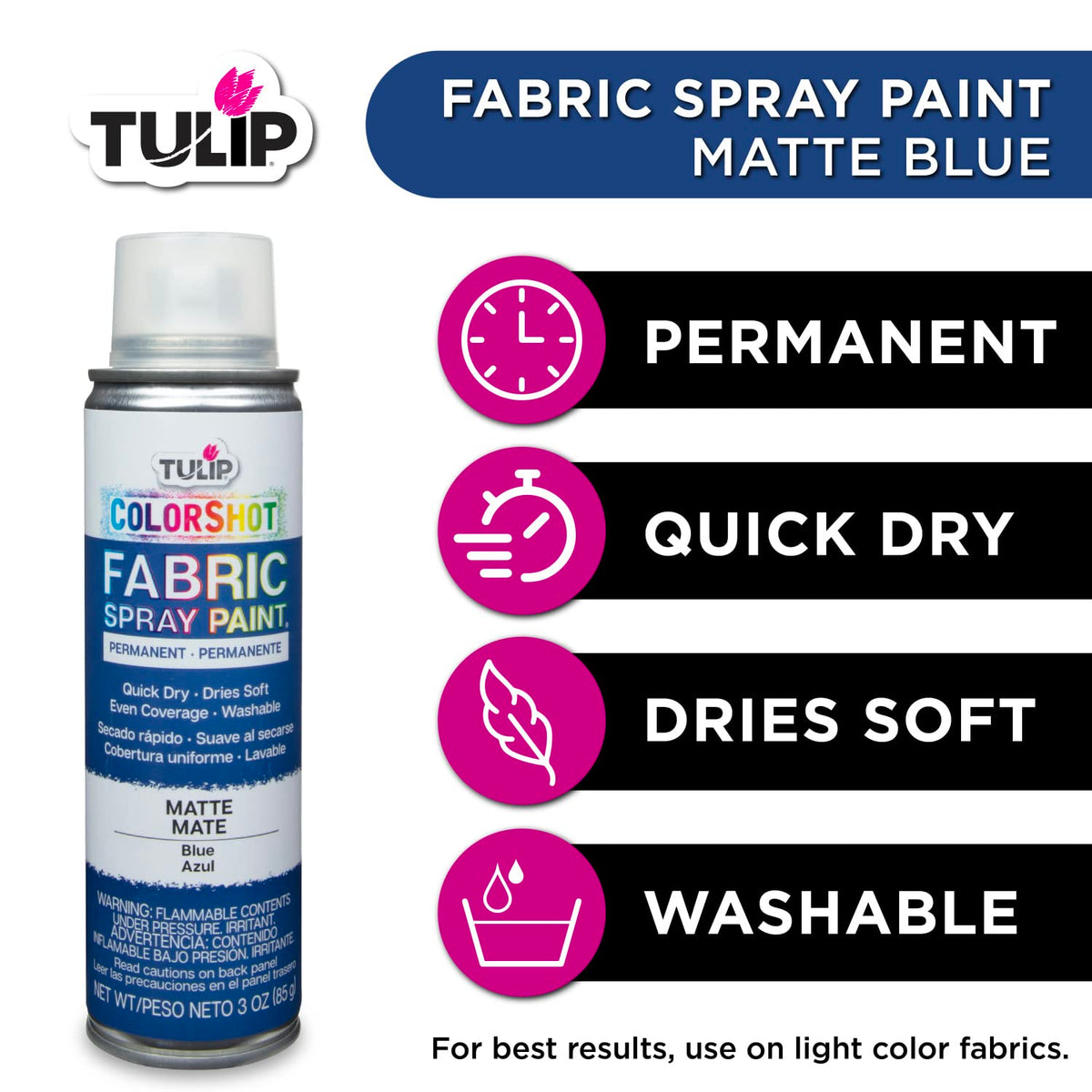 TULIP ColorShot Fabric Spray Paint, Black, 3 oz Jansha Store