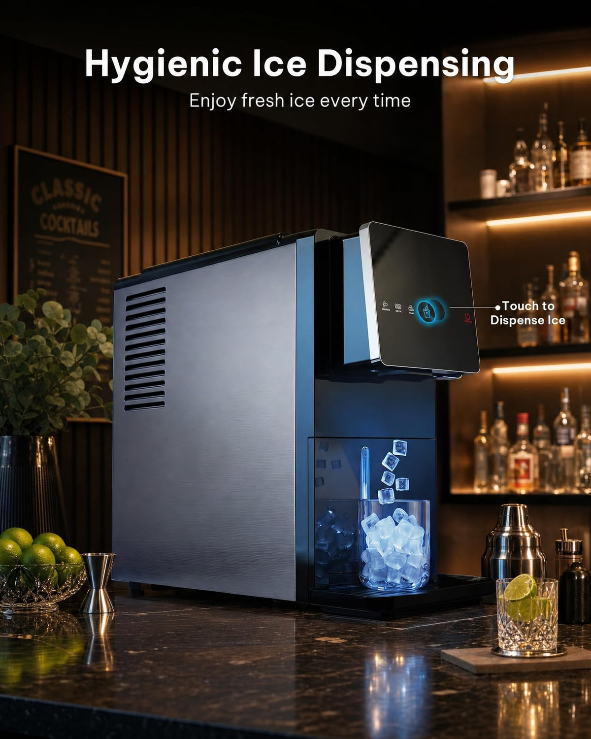 Silonn Nugget Ice Maker, Smart Countertop Ice Machine with APP & Voice Control, Self-Cleaning, 44lbs/24H Soft Chewable Sonic Ice, 3L Tank, for Home Kitchen & Party Jansha Store