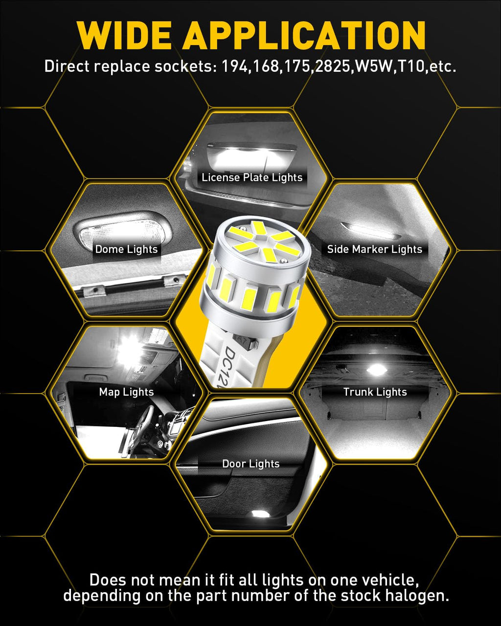 AUXITO 912 921 LED Bulb for Backup Light Reverse Lights High Power 2835 15-SMD Chipsets Error Free T15 906 922 W16W Bulbs, 6000K White, Automotive Light Bulbs (Upgraded, Pack of 2) Jansha Store