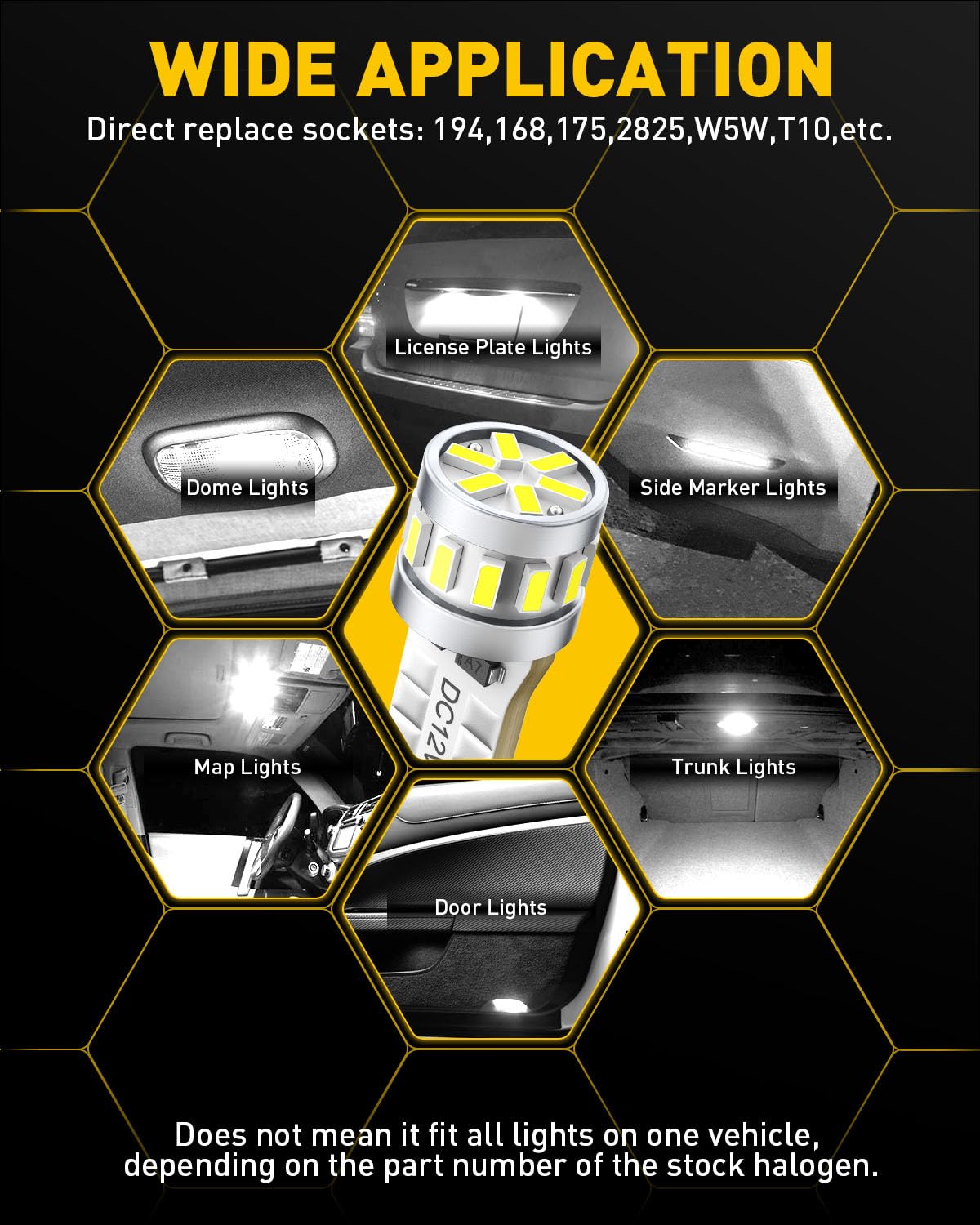 AUXITO 912 921 LED Bulb for Backup Light Reverse Lights High Power 2835 15-SMD Chipsets Error Free T15 906 922 W16W Bulbs, 6000K White, Automotive Light Bulbs (Upgraded, Pack of 2) Jansha Store
