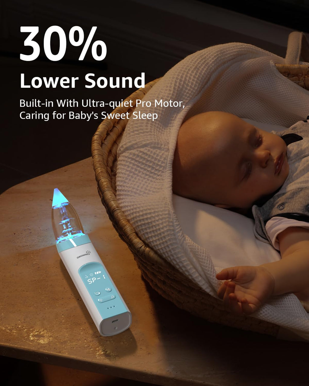 GROWNSY Baby Nasal Aspirator, Electric Nose Sucker, Powerful Suction,Grey Jansha Store
