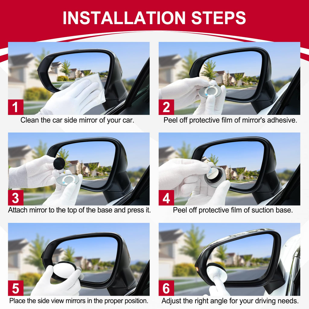 LivTee Blind Spot Mirror, 2" Round HD Glass Frameless Convex Rear View Mirrors Exterior Accessories with Wide Angle Adjustable Stick for Car SUV and Trucks, Pack of 2 Jansha Store