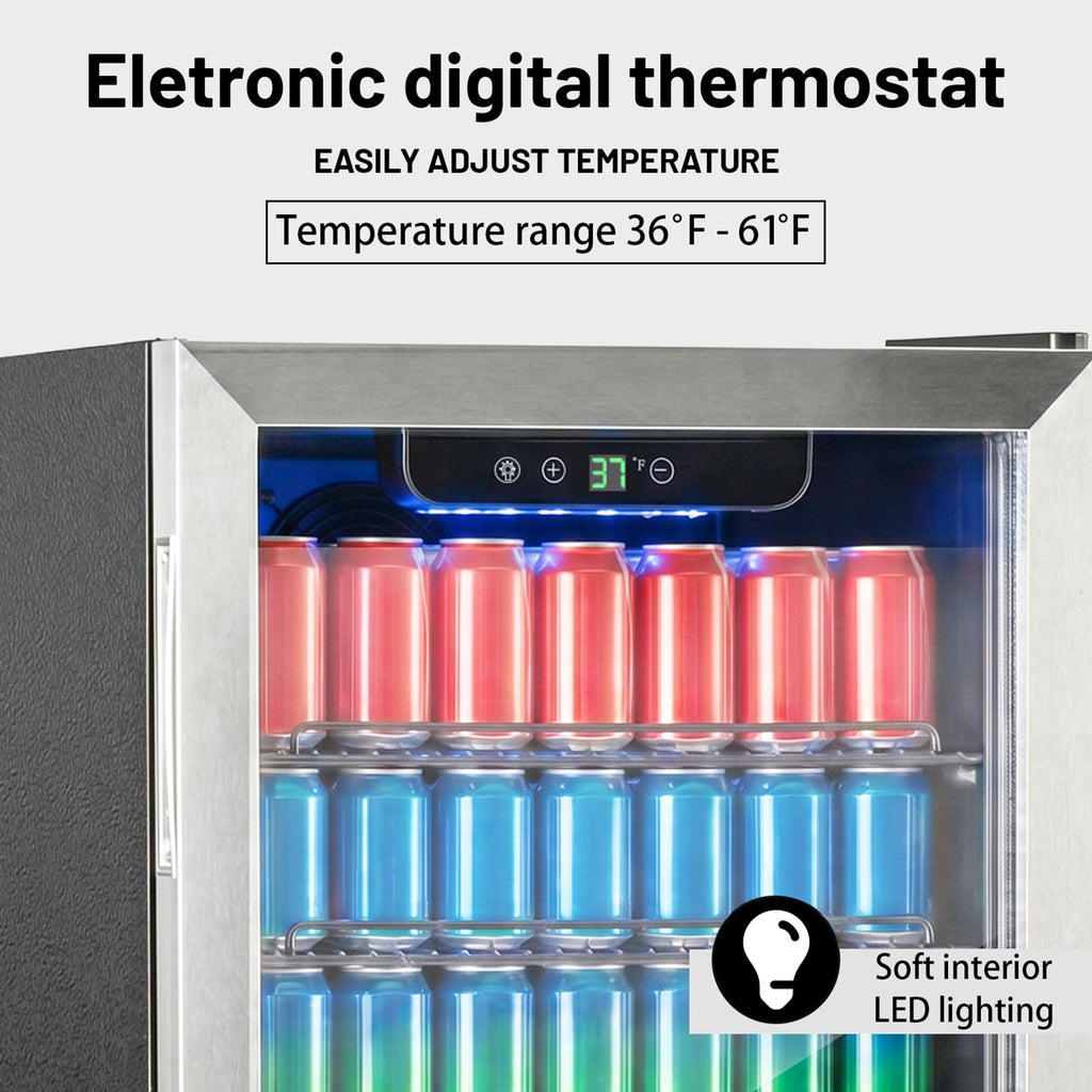 DOGHLY 1.7 Cu.ft Mini Fridge Glass Door, 72 Cans Beverage Refrigerator Jansha Store