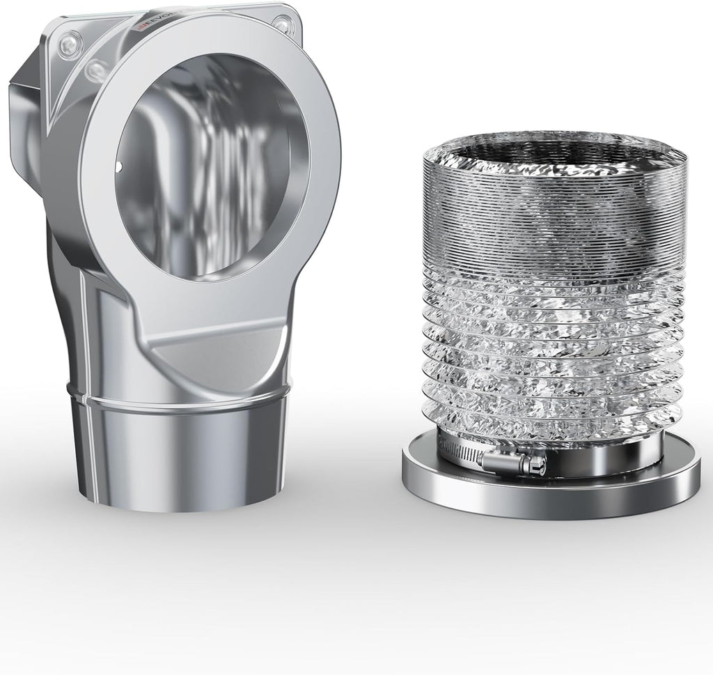 Magnetic Dryer Vent Coupling DV90 Airtight Seal Dryer Vent Connector Kit Easy to Clean Quick Connector Including a 2.6ft 4" Duct and two Clamps Jansha Store