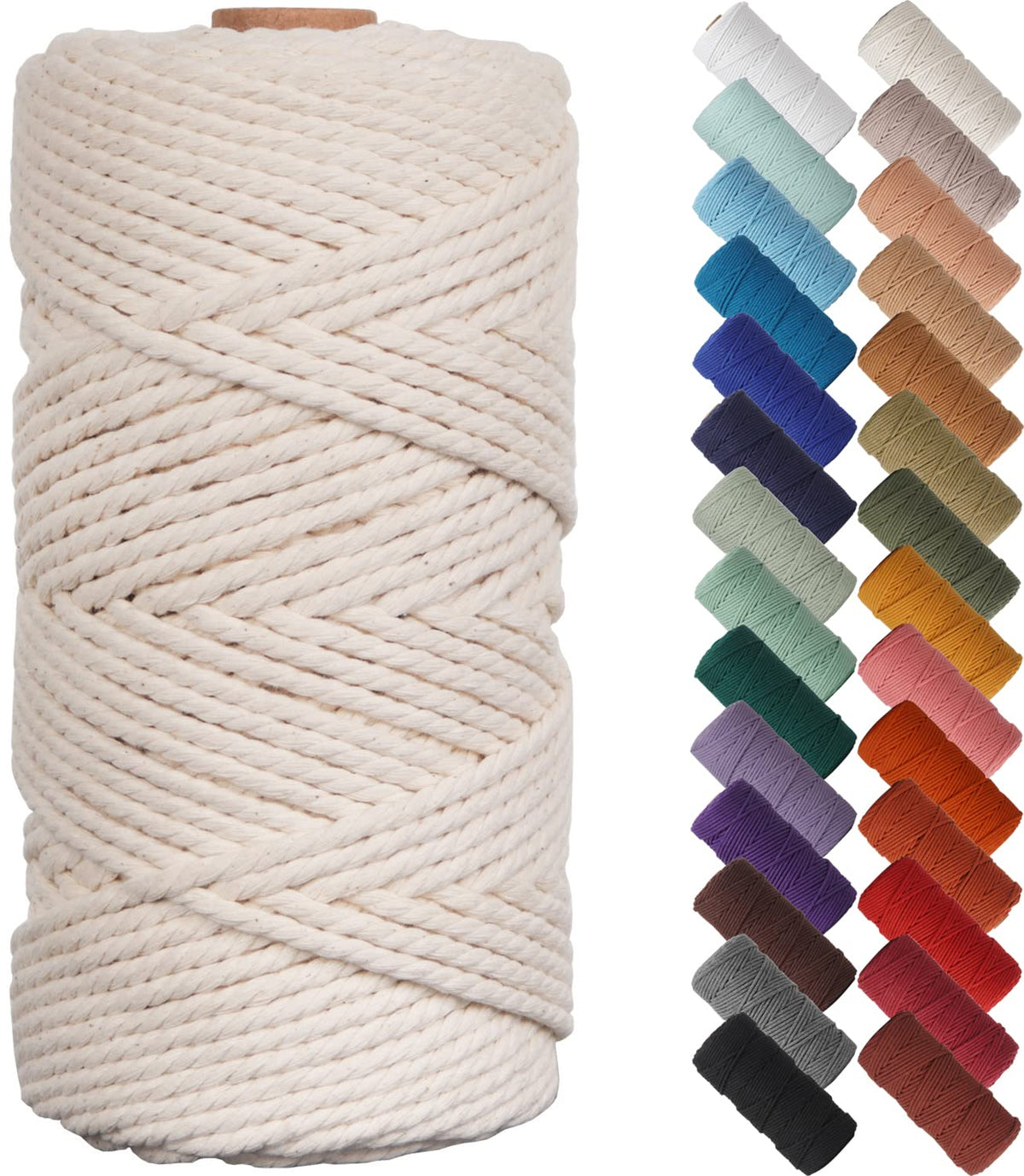 NOANTA Baby Blue Macrame Cord 3mm x 109yards, Cotton Rope Macrame Yarn Jansha Store