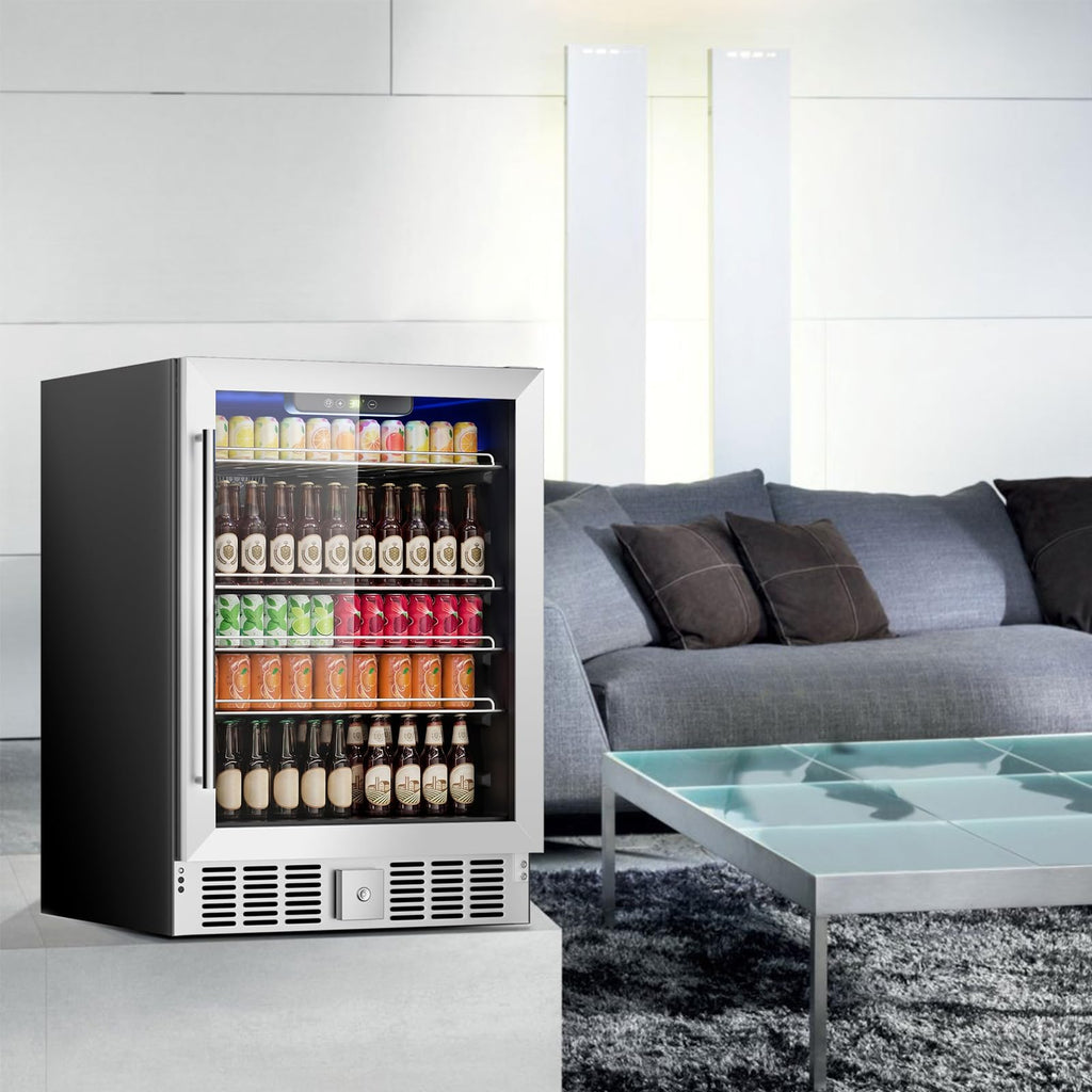 DOGHLY 1.7 Cu.ft Mini Fridge Glass Door, 72 Cans Beverage Refrigerator Jansha Store
