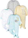 Gerber Baby Girls 4-Pack Sleep 'N Play Footie Jansha Store