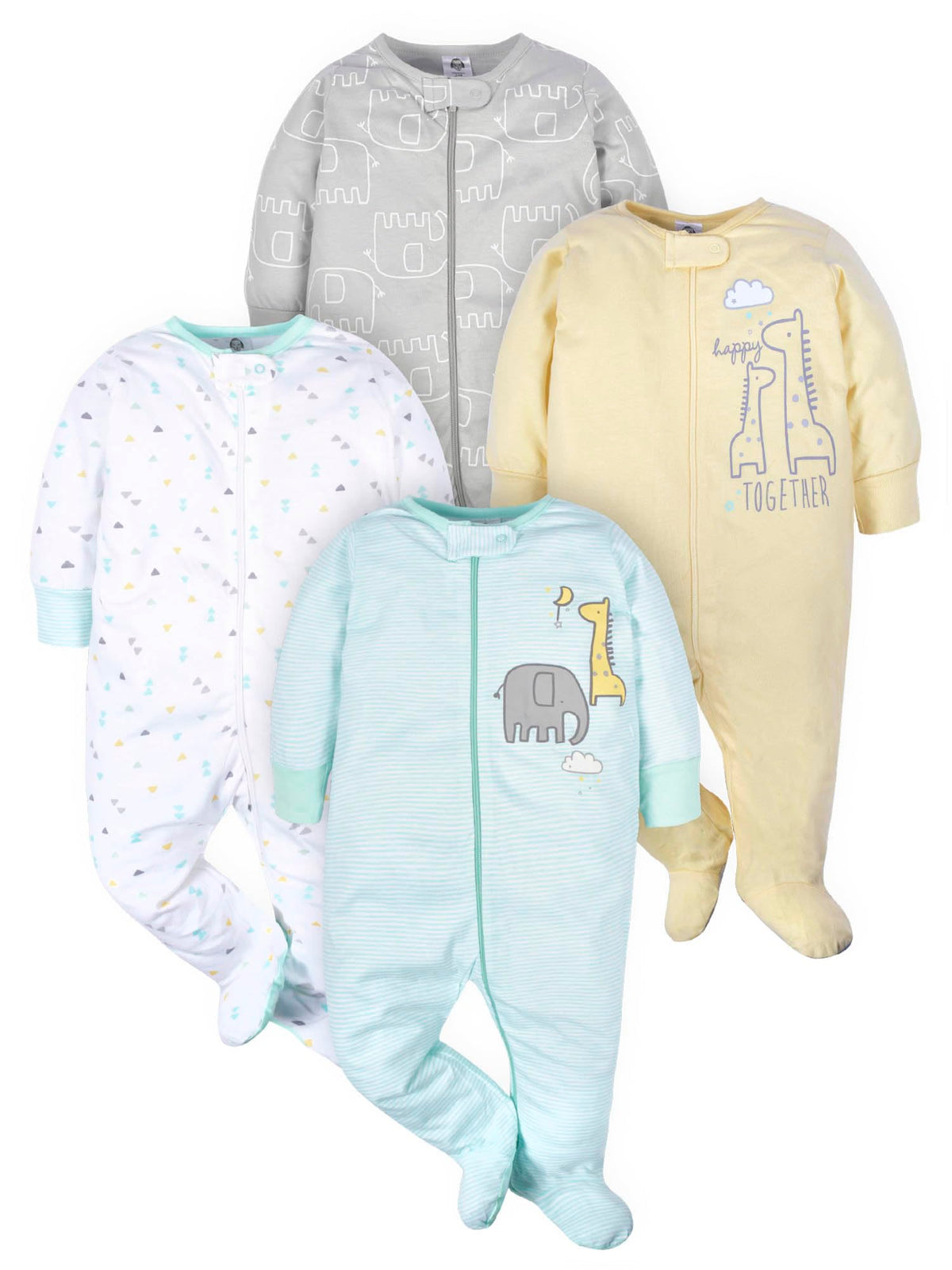 Gerber Baby Girls 4-Pack Sleep 'N Play Footie Jansha Store