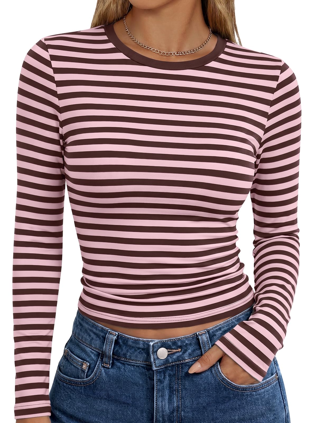 Front-facing view of the Y2K long sleeve top on a plain background