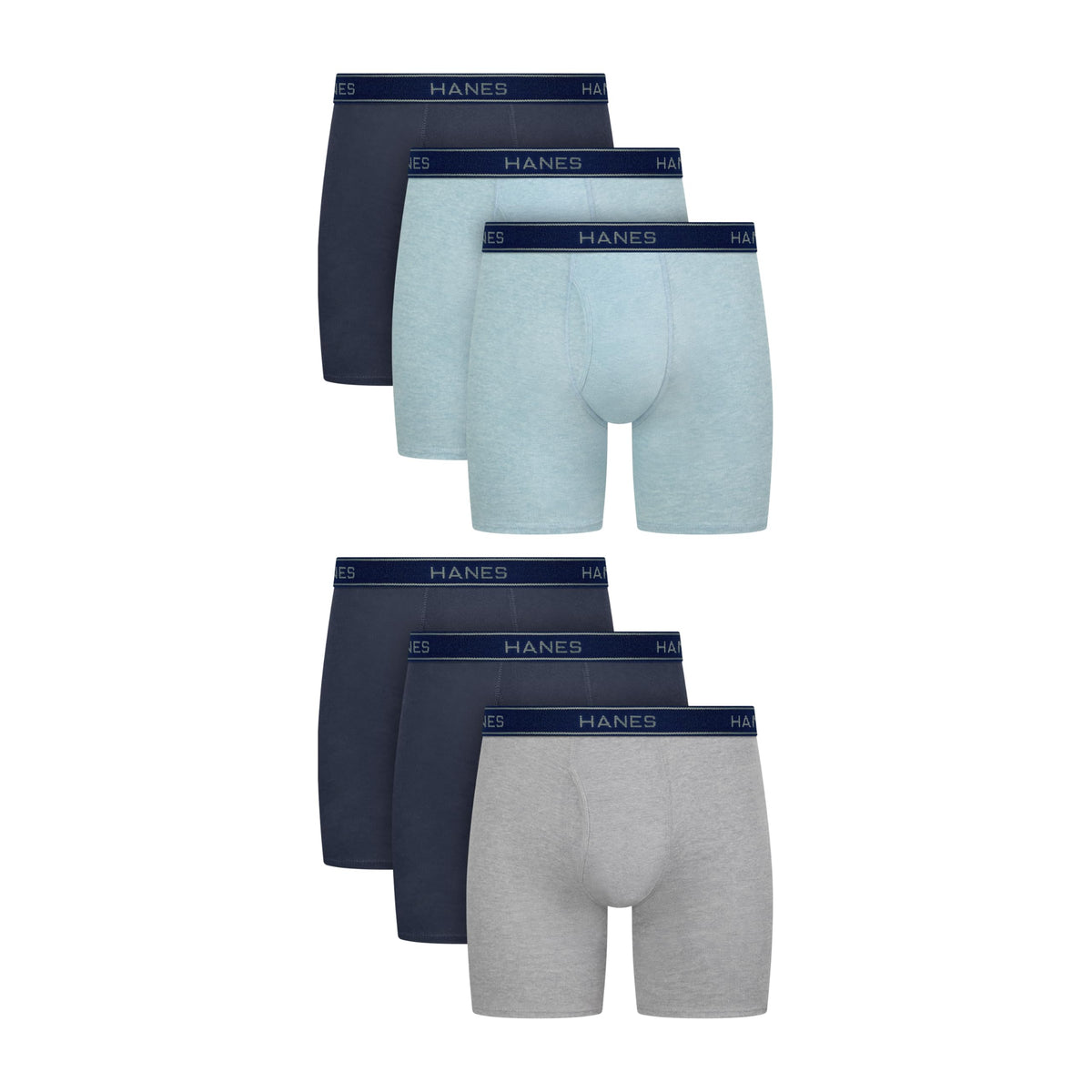 Back view of the men's boxer briefs with a smooth, tag-free cotton finish
