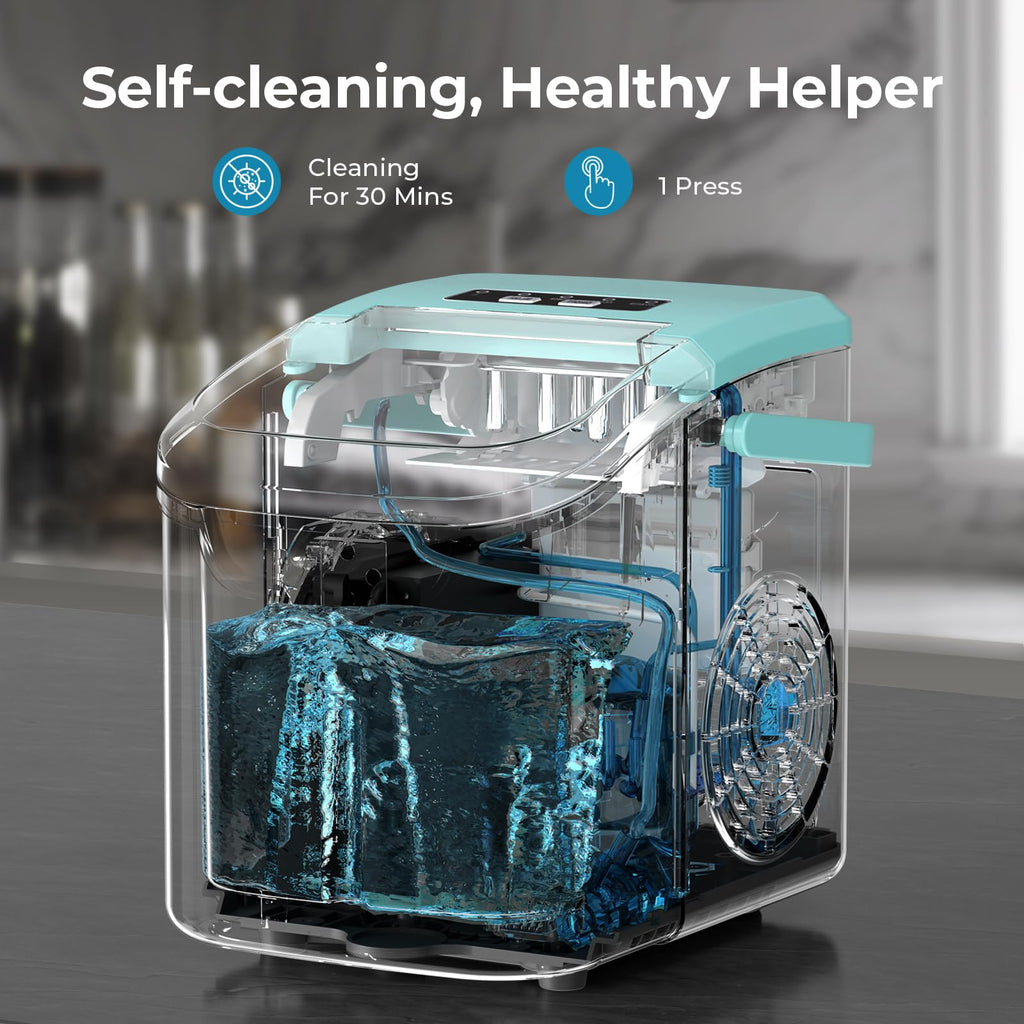 Antarctic Star Countertop Ice Maker Machine, 26Lbs/Day Fastest 6‑Min Ice Jansha Store