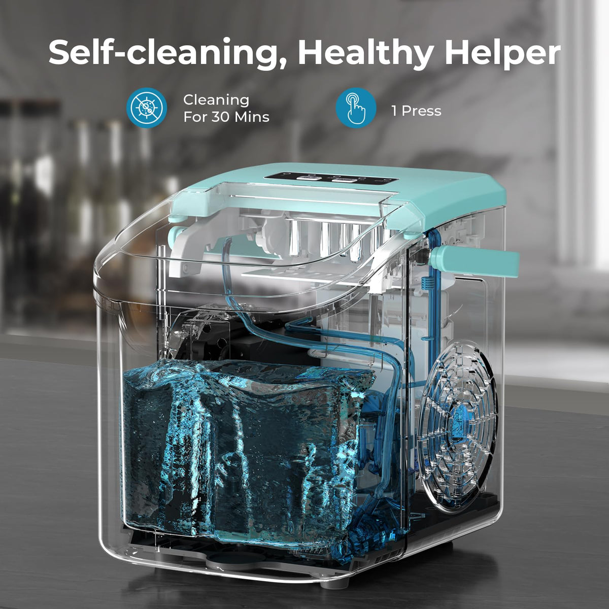 Antarctic Star Countertop Ice Maker Machine, 26Lbs/Day Fastest 6‑Min Ice Jansha Store
