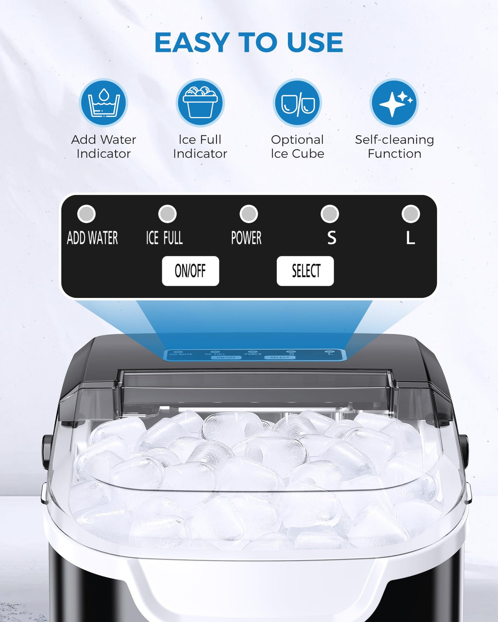 COWSAR Nugget Countertop Ice Maker, Automatic Ice Dispenser, 33 lbs/Day Chewable Pellet Ice Machine with Self-Cleaning & Measured Dispensing, Portable Ice Maker for Home, Kitchen, Office Jansha Store