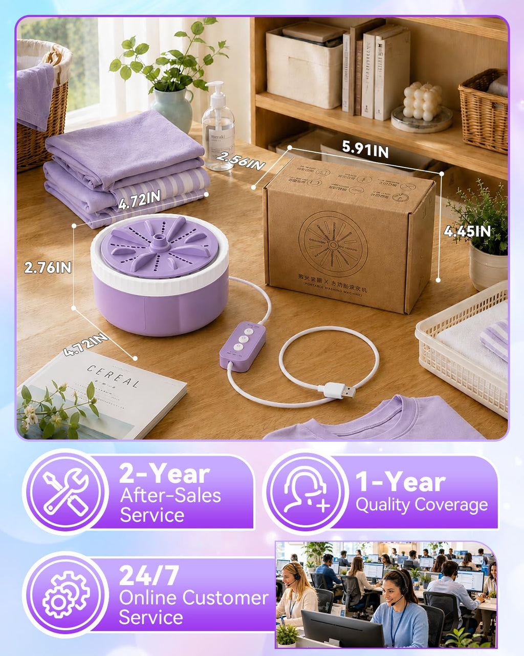 USB Portable Washing Machine | For Clothes & Dishes, Travel, Dorms, RVs Jansha Store